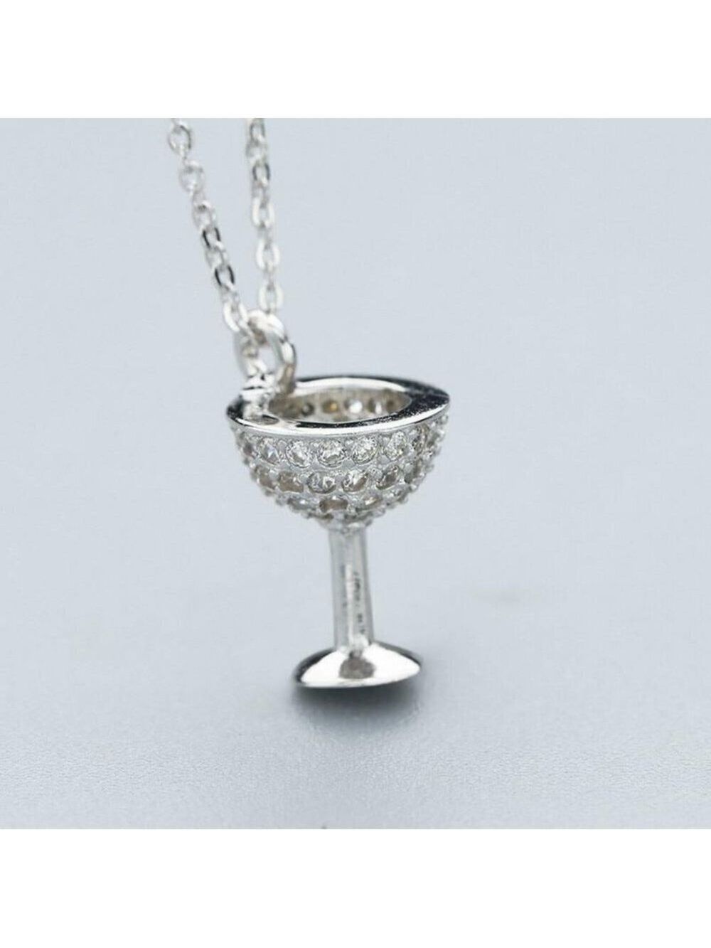 Wine Glass Necklace made of 926 Sterling Silver